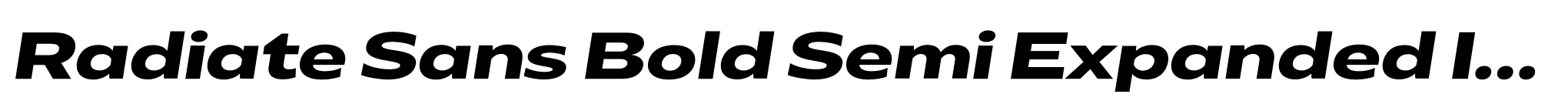 Radiate Sans Bold Semi Expanded Italic image